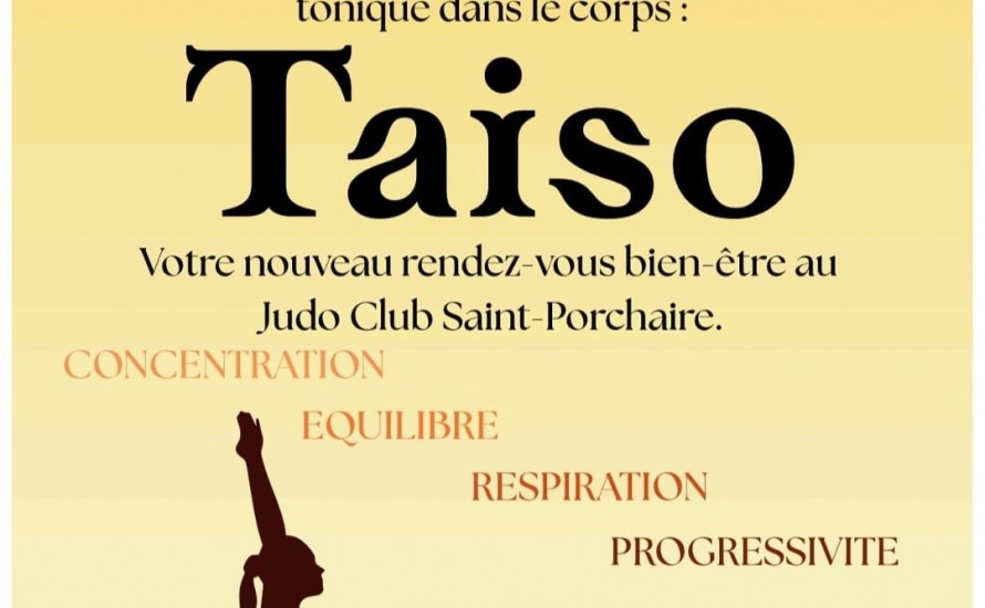 nouveau rendez-vous!!! cours de Taiso le samedi de 10h30 à 11h30 a partir de 14ans
